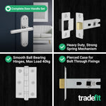 Olbia Polished Chrome Lever on Backplate Door Handle Pack – 64mm Latch - tradefit - 5