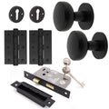 Martil Matt Black Mortice Door Knob Kit - 80mm Sashlock
