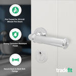 Claro Polished Chrome Lever on Rose Door Handle Kit - Medium Duty FD30/60 - 80mm Euro Sashlock and Thumbturn Cylinder - Master Keyed - tradefit - 2