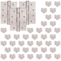 Case 40 Packs of 3 Fire Door Hinges 4" Stainless Steel Grade 13  Square Corner - 102x76x3mm