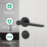 Tapera Matt Black Lever on Rose Door Handle Kit - Medium Duty FD30/60 - 80mm Bathroom Lock - tradefit - 2