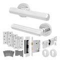 Moreno Polished Chrome Lever on Rose Door Handle Kit - Medium Duty FD30/60 - 80mm Euro Sashlock and Thumbturn Cylinder - Keyed to Differ
