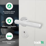Moreno Polished Chrome Lever on Rose Door Handle Kit - Medium Duty FD30/60 - 80mm Euro Sashlock and Double Cylinder - Keyed to Differ - tradefit - 2