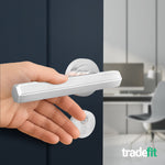 Moreno Polished Chrome Lever on Rose Door Handle Kit - Medium Duty FD30/60 - 80mm Euro Sashlock and Thumbturn Cylinder - Keyed Alike - tradefit - 7