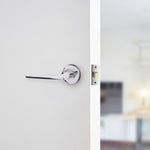 Euroda Polished Chrome Lever on Rose Door Handle Pack - Latch - tradefit - 6