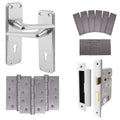 Contractor Satin Aluminium Door Handle Fire Door Pack - 3 Lever Sashlock - FD30/60