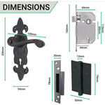 Fleur De Lys Antique Black Cast Iron Lever Door Handle Pack - BS3621 5 Lever Sashlock - tradefit - 4