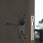 Fleur De Lys Antique Black Cast Iron Lever Door Handle Pack - BS3621 5 Lever Sashlock - tradefit - 6