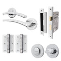 Euroda-Plus Polished Chrome Lever on Rose Door Handle Pack - Bathroom