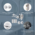 Euroda - Plus Polished Chrome Lever on Rose Door Handle Pack - Bathroom - tradefit - 3