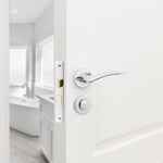 Euroda - Plus Polished Chrome Lever on Rose Door Handle Pack - Bathroom - tradefit - 6