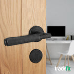 Dinis Matt Black Lever on Rose Door Handle Kit - 80mm Euro Sashlock and Double Cylinder - Master Keyed - tradefit - 6