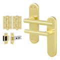 Olbia Satin Brass Lever on Backplate Door Handle Pack - 76mm Latch