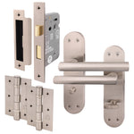 Olbia Satin Nickel Door Handle Pack - 80m Bathroom - tradefit - 1