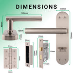 Olbia Satin Nickel Door Handle Pack - 64mm Bathroom - tradefit - 3