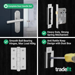 Olbia Satin Nickel Lever on Backplate Door Handle Pack – 64mm Bathroom Lock - tradefit - 5