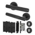 Dumont Matt Black Lever on Rose Door Handle Kit - Sashlock