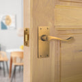 4 inch/102mm Fire Rated Tubular Latch Bolt Through - 57mm Backset - Satin Brass - tradefit