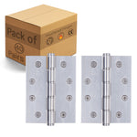 Door Hinges Grade 7 Stainless Steel Washered - 101.6x76.2x2.0mm - Polished Stainless - Case 40 Packs - tradefit - 1