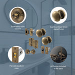 Victorian Antique Brass Mortice Door Knob Kit - 76mm Bathroom Deadbolt & 76mm Hinges - tradefit - 4