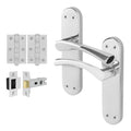 Nola Polished Chrome Lever on Backplate Door Handle Pack - 76mm Latch