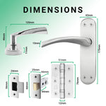 Nola Polished Chrome Door Handle Pack - 64mm Latch - tradefit - 3