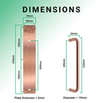 Architectural Pull Handle On Plate - Engraved Pull - 475 x 75mm - PVD Bronze - tradefit - 4