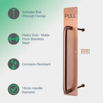 Architectural Pull Handle On Plate - Engraved Pull - 475 x 75mm - PVD Bronze - tradefit - 2