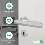 Moreno Satin Nickel Lever on Rose Door Handle Kit - Sashlock - tradefit - 2