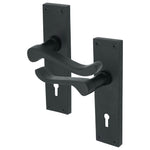 Victorian Scroll Matt Black Lever Door Handle Pack - BS3621 5 Lever Lock - tradefit - 2