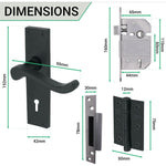 Victorian Scroll Matt Black Lever Door Handle Pack - BS3621 5 Lever Lock - tradefit - 4