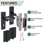 Victorian Scroll Matt Black Lever Door Handle Pack - BS3621 5 Lever Lock - tradefit - 3
