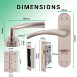 Nola Satin Nickel Door Handle Pack - 64mm Bathroom - tradefit - 3