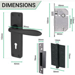 Sassari Matt Black Lever Door Handle Pack - BS3621 5 Lever Lock - tradefit - 4