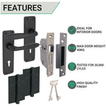 Sassari Matt Black Lever Door Handle Pack - BS3621 5 Lever Lock - tradefit - 3