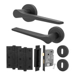 Tapera Matt Black Lever on Rose Door Handle Kit - Sashlock - tradefit - 1