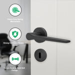 Tapera Matt Black Lever on Rose Door Handle Kit - Sashlock - tradefit - 2