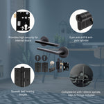 Euroda Black Lever on Rose Door Handle Pack - Euro Lock & Cylinder - 3