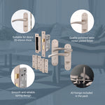 Nola Satin Nickel Door Handle Pack - 80mm Bathroom - tradefit - 4