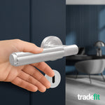 Flores Satin Nickel Lever on Rose Door Handle Kit - Sashlock - tradefit - 6