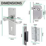 Victorian Scroll Polished Chrome Lever Door Handle Pack - BS3621 5 Lever Lock - tradefit - 4