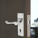 Victorian Scroll Polished Chrome Lever Door Handle Pack - BS3621 5 Lever Lock - tradefit - 6