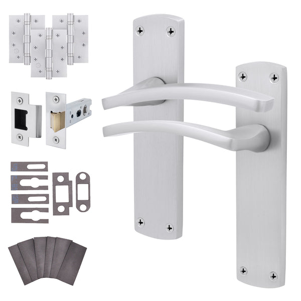 Euroda - Plus Satin Chrome Fire Door Handle Pack - Latch - FD30/60 - tradefit - Featured Image