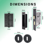 Mode - Grip Black Lever on Rose Door Handle Pack - 3 Lever Lock - tradefit - 5