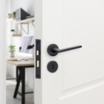 Euroda Black Lever on Rose Fire Door Handle Pack - Euro Lock & Cylinder - FD30/60 - tradefit - 6