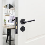 Euroda Black Lever on Rose Door Handle Pack - Euro Lock & Cylinder - tradefit - 6