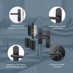 Olbia Matt Black Lever Door Handle Pack – 80mm Bathroom Lock - tradefit - 4
