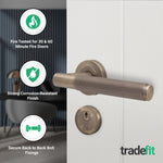 Aurora Antique Brass Lever on Rose Door Handle Kit - Medium Duty FD30/60 - 80mm Euro Sashlock and Thumbturn Cylinder - Master Keyed - tradefit - 2