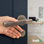 Aurora Antique Brass Lever on Rose Door Handle Kit - Medium Duty FD30/60 - 80mm Euro Sashlock and Thumbturn Cylinder - Keyed to Differ - tradefit - 6