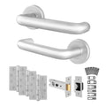 Return to Door Lever on Rose Satin Aluminium Door Handle Kit - Medium Duty FD30/60 - 76mm Latch